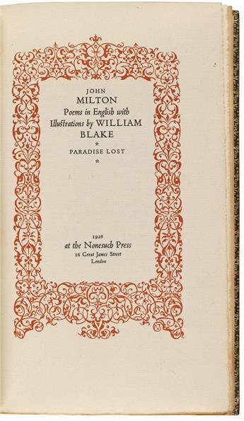 (NONESUCH PRESS.) Milton, John. Poems in English.
